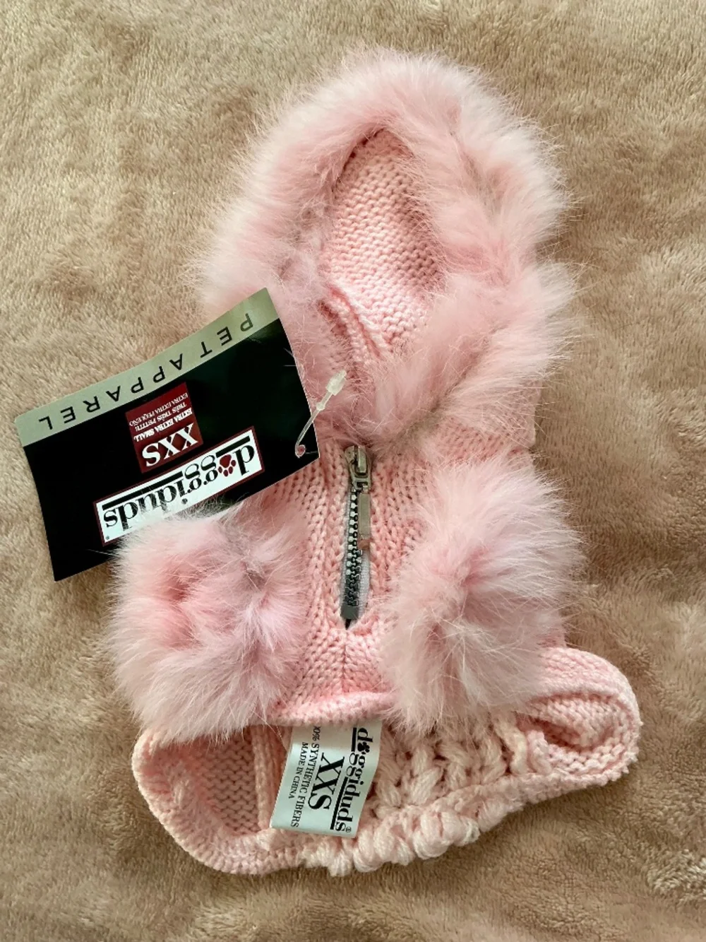 Doggiduds pink faux fur sweater